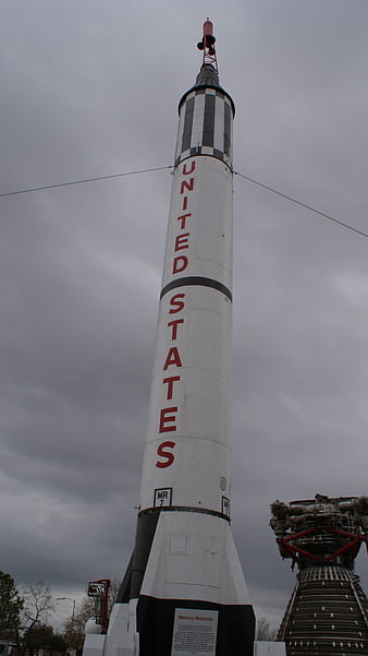 Mercury-Redstone Rocket Displayed Against Overcast Sky