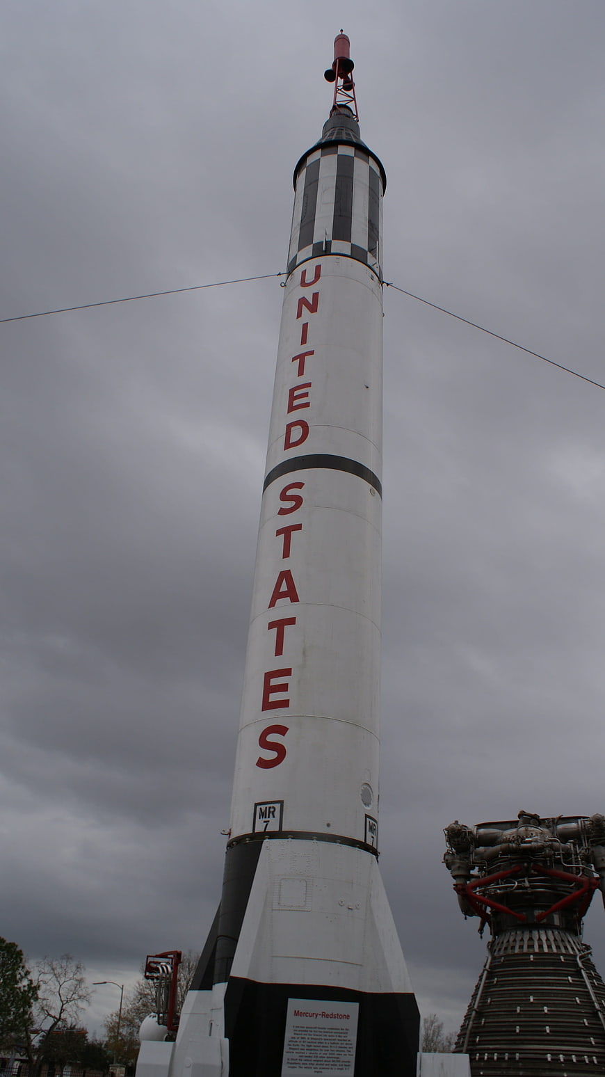 Mercury-Redstone Rocket Displayed Against Overcast Sky