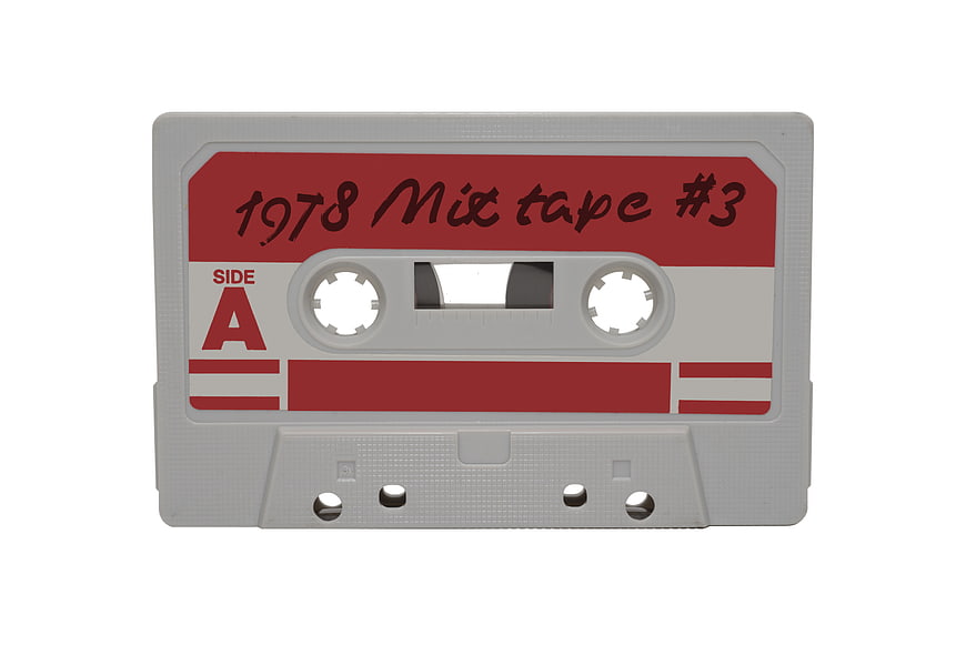 Vintage 1978 Mixtape Cassette on White Background