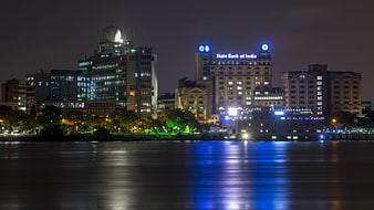 Night Skyline of Mumbai with State Bank of India Building