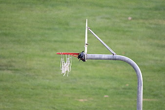 Outdoor Basketball Hoop on Green Grass Field