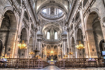 Grand Interior of Église Saint-Paul-Saint-Louis in Paris