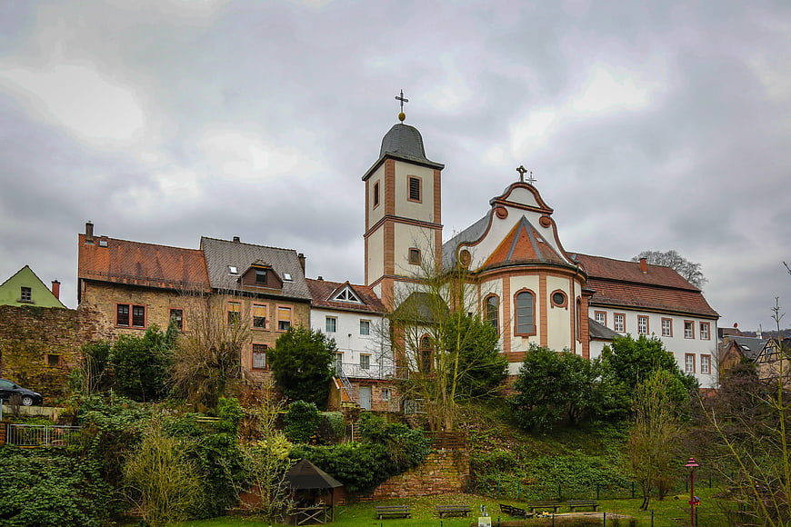 Historic Church and Buildings in Neckarsteinach, Germany
