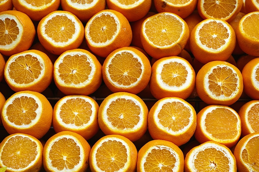Fresh Cut Oranges Pattern Background