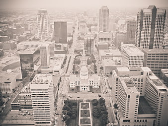 Aerial View of Austin Texas Capitol Building and Downtown Skyline