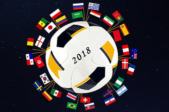 2018 World Cup Soccer Ball with International Flags