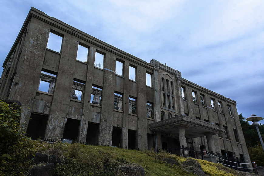 Abandoned concrete building ruins in Gangwon-do, South Korea