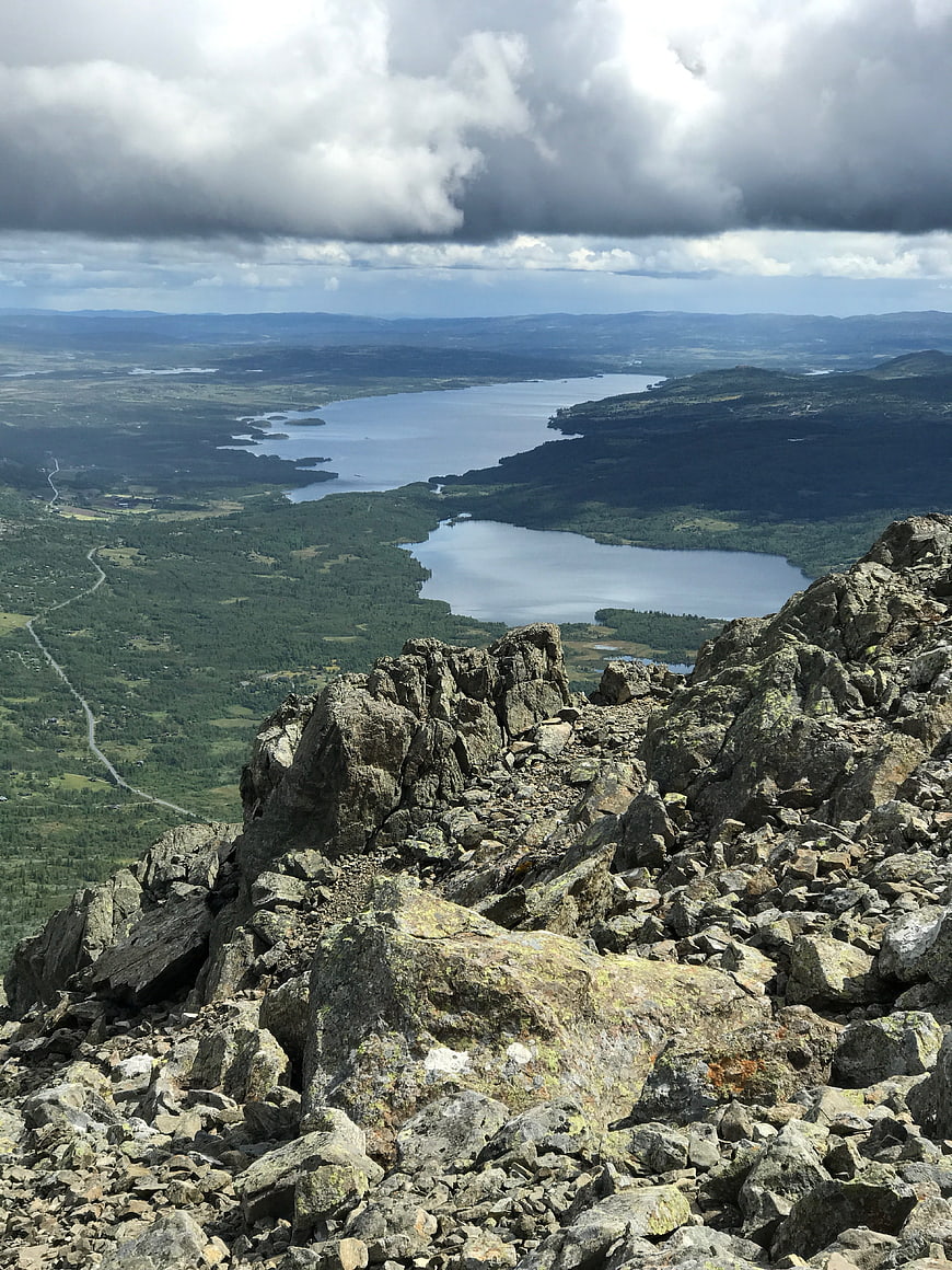 Panoramic View of Lake and Forest from Rocky Mountain Summit