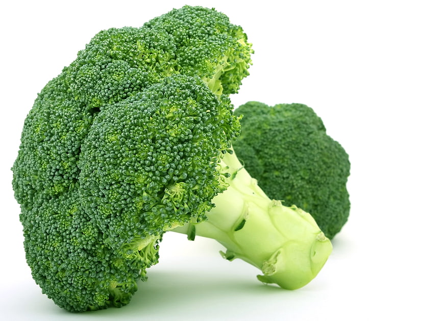 Fresh Raw Broccoli Head on White Background