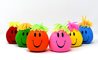 Colorful Smiley Face Stress Balls With Pipe Cleaner Hair