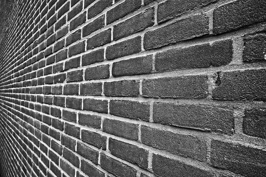 Black and White Brick Wall Texture Background