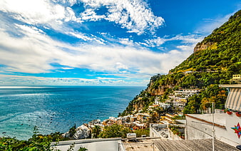 Positano Amalfi Coast Italy Cliffside Village Mediterranean Sea View