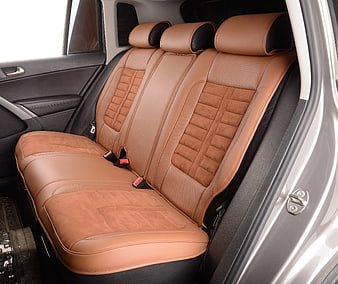 Tan Leather Car Seat Covers With Suede Inserts