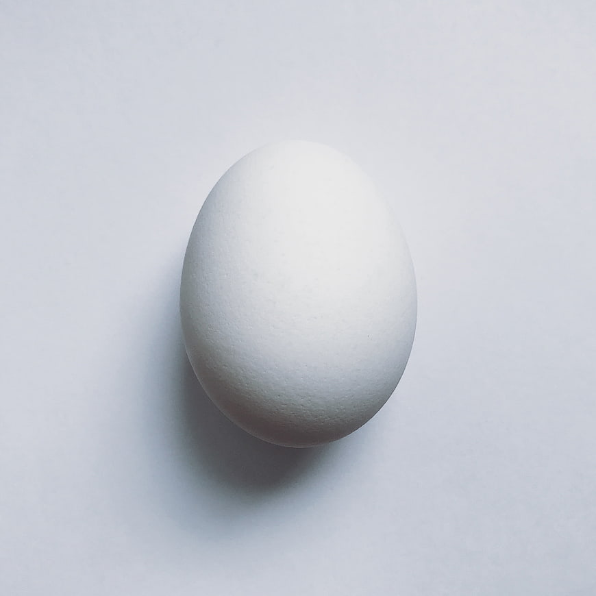 Minimalist White Egg on Clean White Background