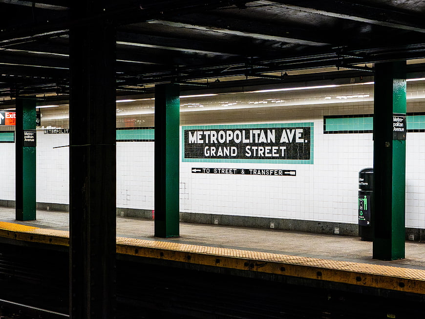 Metropolitan Avenue Grand Street Subway Station Platform