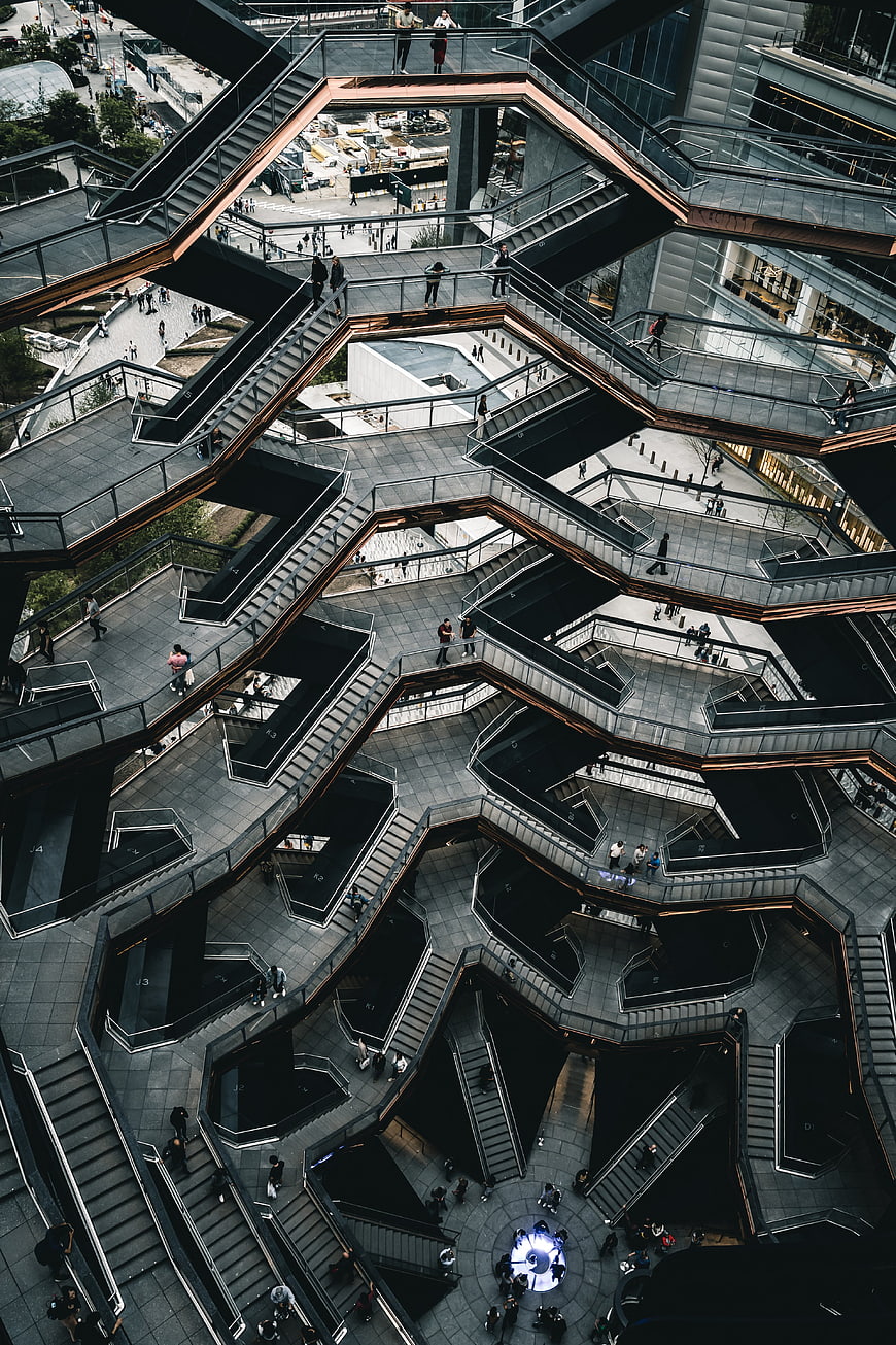 Aerial View of The Vessel Staircase Architecture