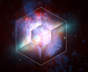 Abstract Hexagon Galaxy Space Art