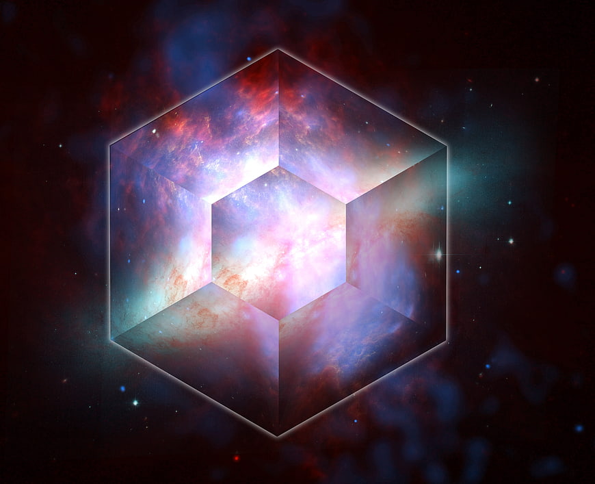 Abstract Hexagon Galaxy Space Art