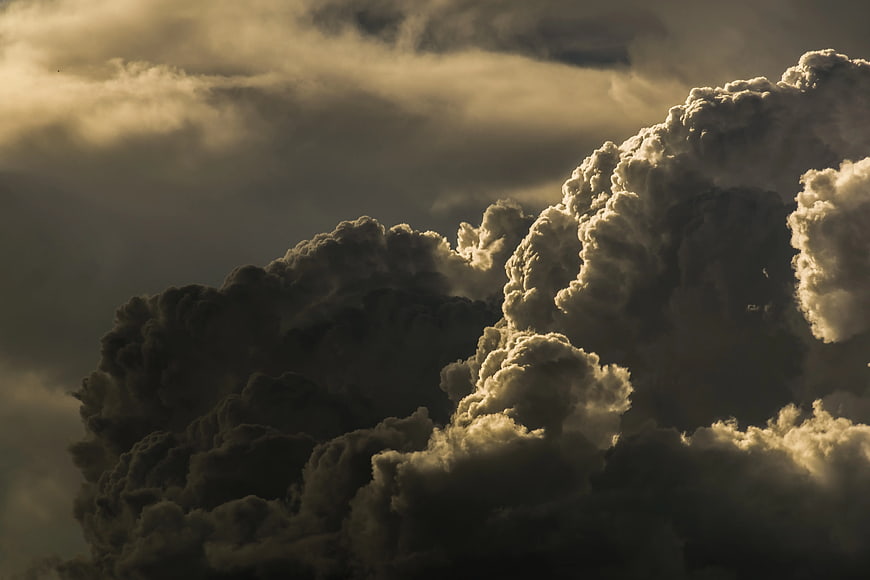 Dramatic Storm Clouds with Golden Sunlight