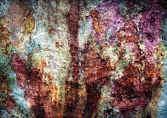 Abstract Grunge Texture with Rust and Colorful Patina