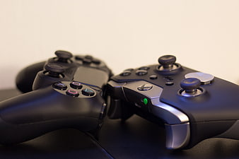 PlayStation and Xbox Controllers Side by Side
