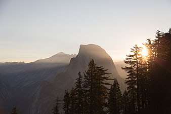 Sunset over Half Dome in Yosemite National Park