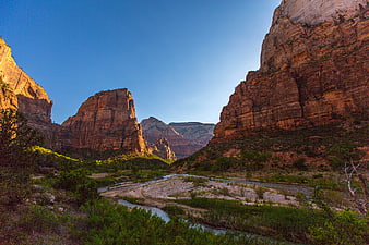 Scenic View of Red Rock Canyon with Winding River