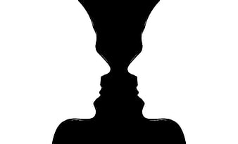 Silhouette of Rubin's Vase Optical Illusion