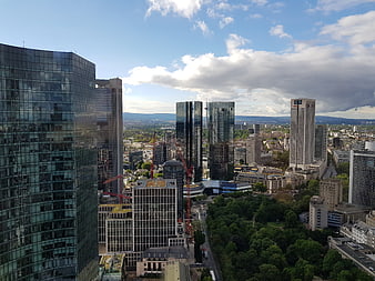 Frankfurt Skyline with Main Tower and Green Park