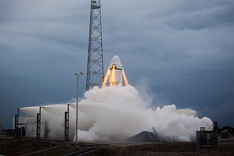 SpaceX Starship Rocket Launch with Massive Smoke Plume