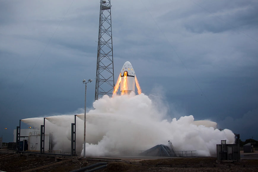 SpaceX Starship Rocket Launch with Massive Smoke Plume
