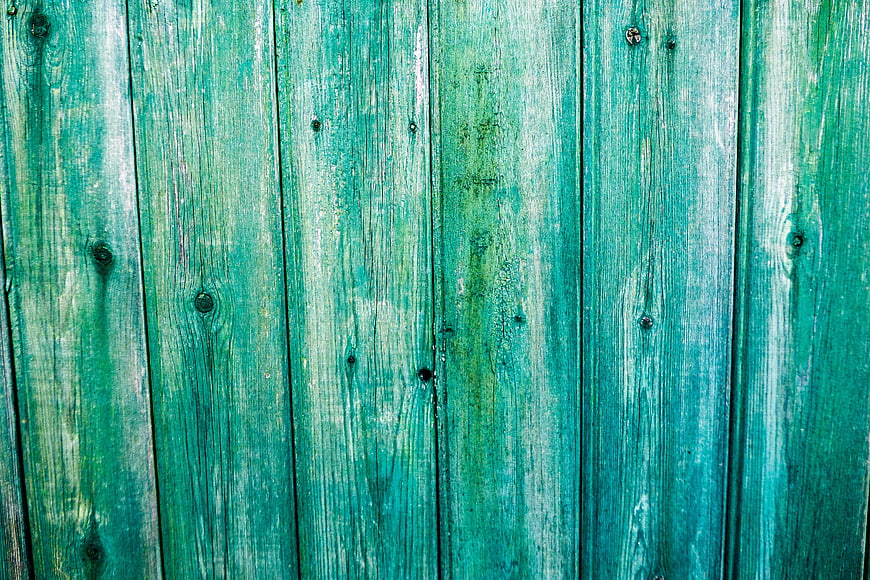 Weathered Teal Wooden Fence Planks Texture Background