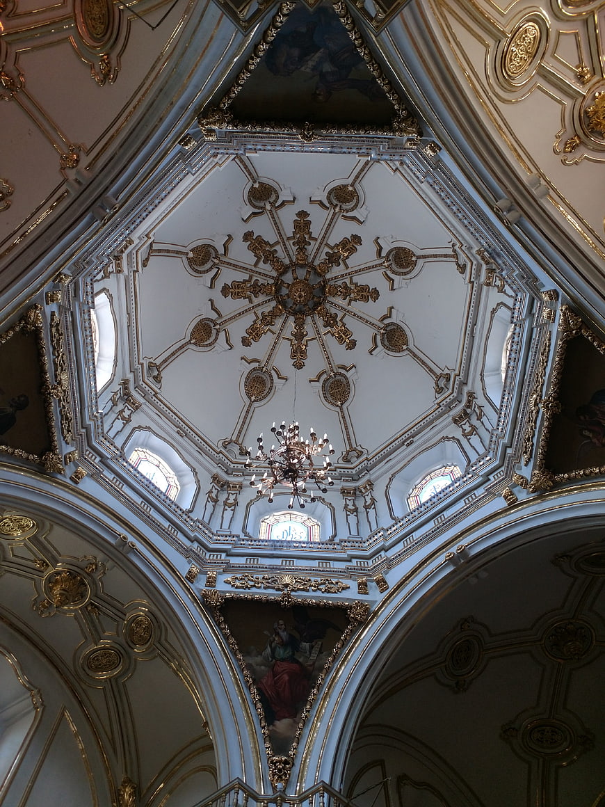 Ornate Baroque Church Dome Interior with Gold Details