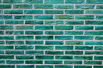 Textured Green Glazed Brick Wall Background