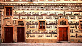 Historic Italian Renaissance Building Facade with Geometric Patterns