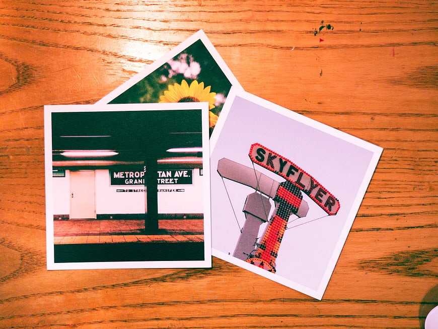 Vintage Film Photos on Wooden Table