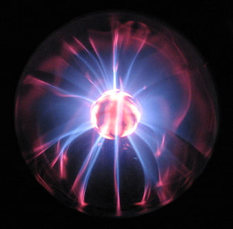 Glowing Plasma Ball with Electric Lightning Arcs