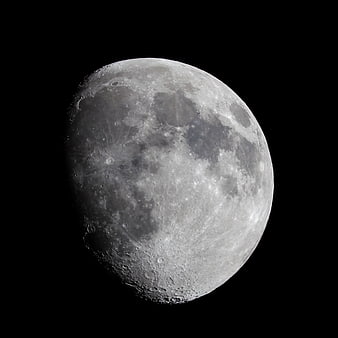 High-Resolution Waxing Gibbous Moon with Craters