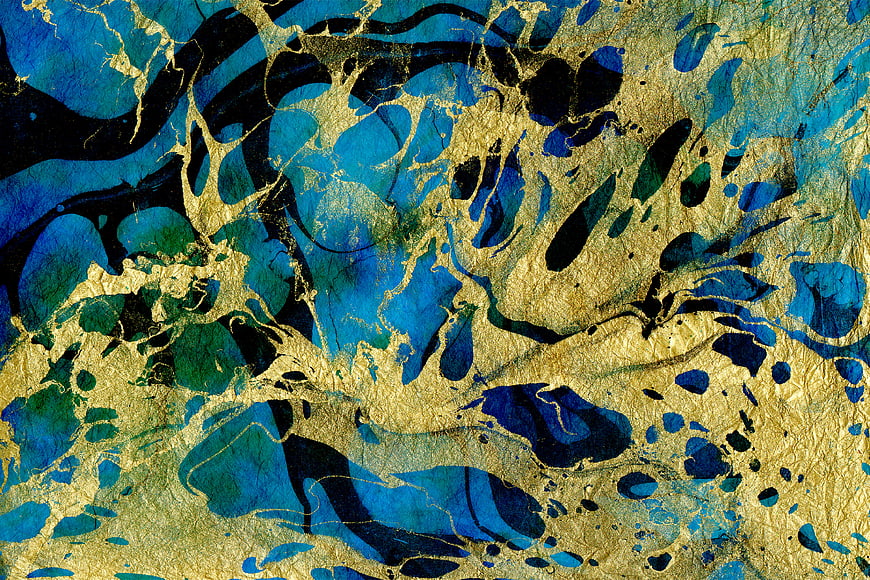 Abstract Blue and Gold Textured Background