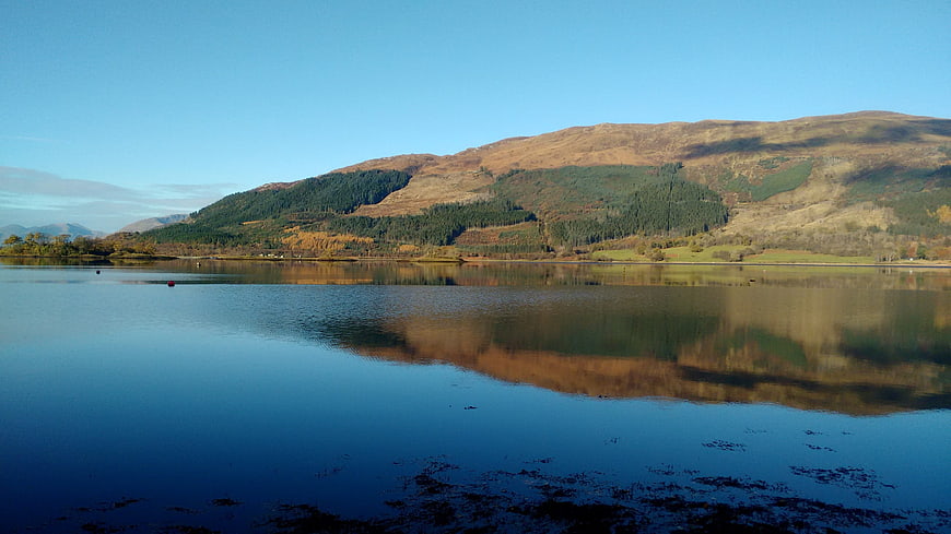 Serene Loch with Mountain Reflections in Autumn
