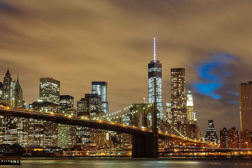 Brooklyn Bridge and NYC Skyline at Night