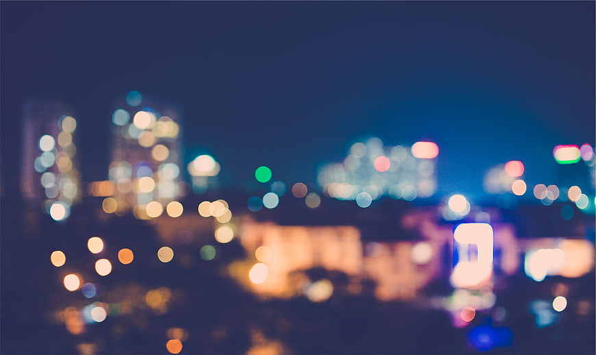 Abstract Bokeh City Lights at Night Background