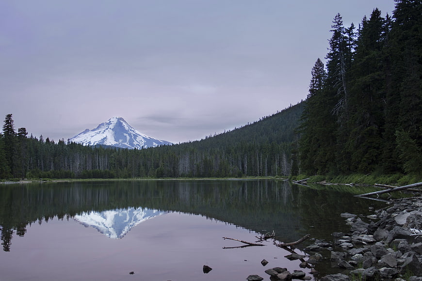 Serene Lake Reflection of Snow-Capped Mountain