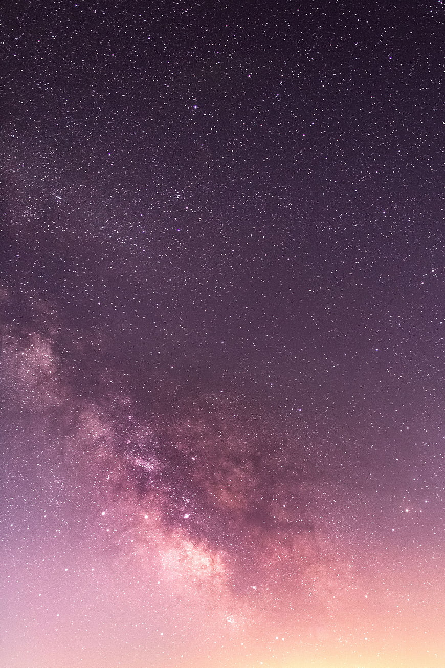 Purple and Pink Milky Way Galaxy Night Sky