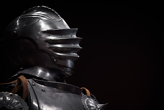 Medieval Knight Armor Helmet Profile Close Up