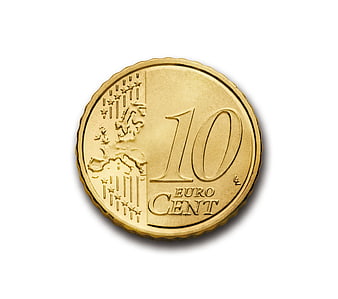 10 Euro Cent Coin Isolated on White Background