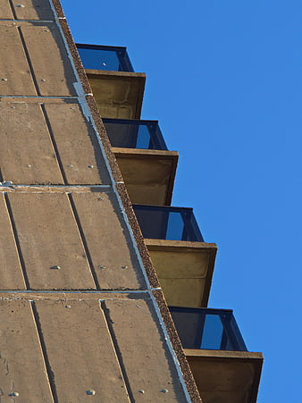 Modern Concrete Apartment Building Facade with Balconies