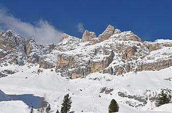 Snowy Dolomites Mountain Peaks in Winter