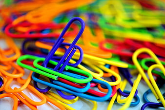 Colorful Paper Clips Piled Together