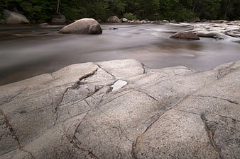 Long Exposure River Flowing Over Granite Rocks